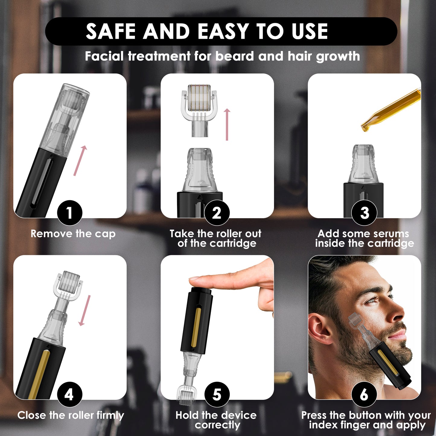 Derma roller con depósito de sérum | Haminos®️