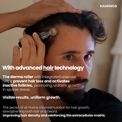 Hair & Beard Kit — Derma Roller + Hair & Beard Serum