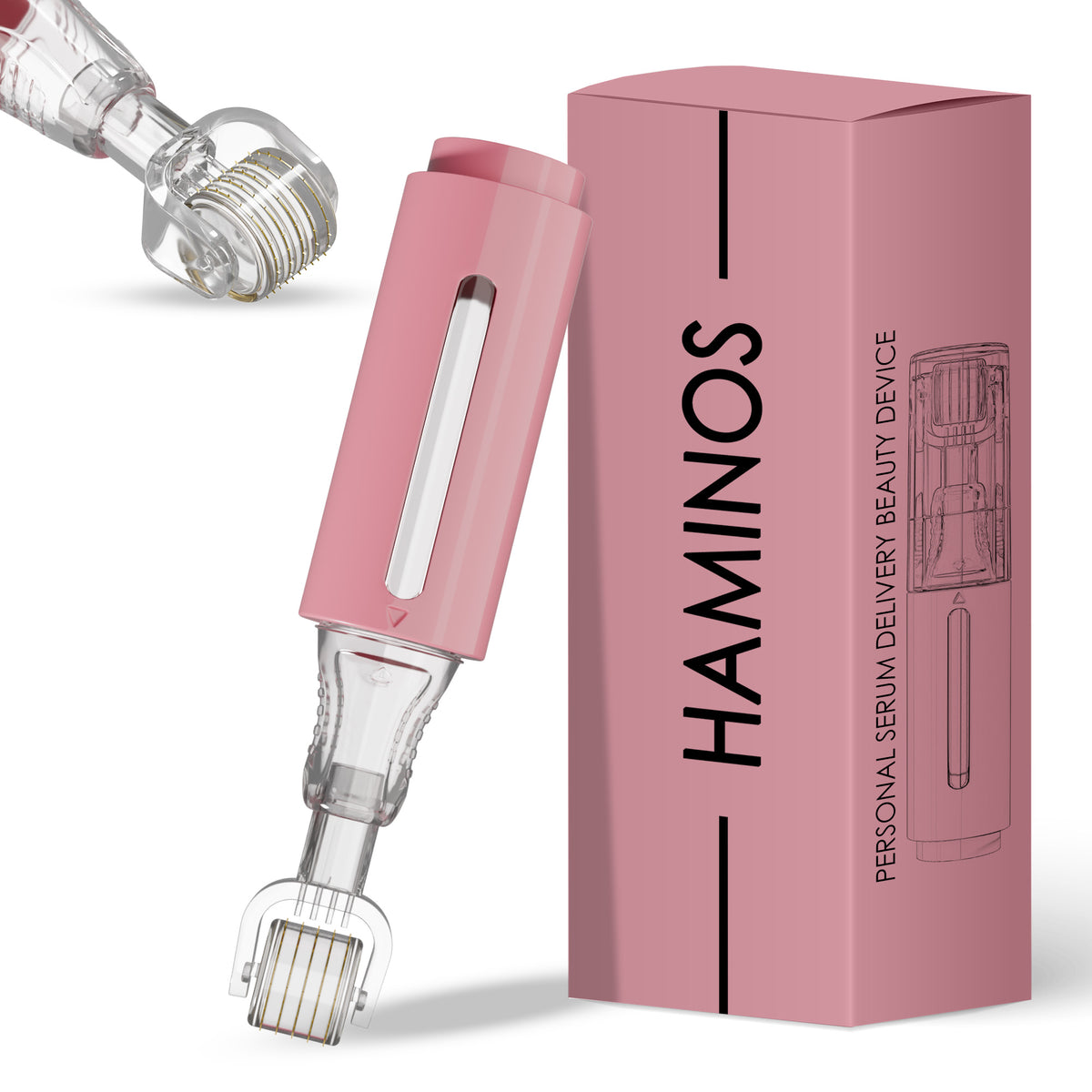 Derma Roller with Serum Reservoir, Pink