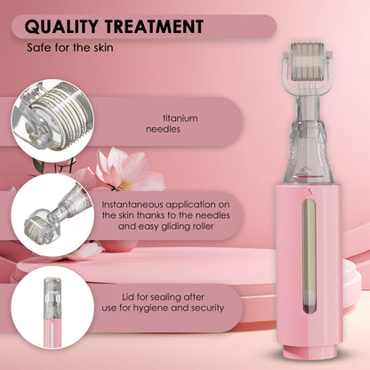 Derma Roller with Serum Reservoir, Pink