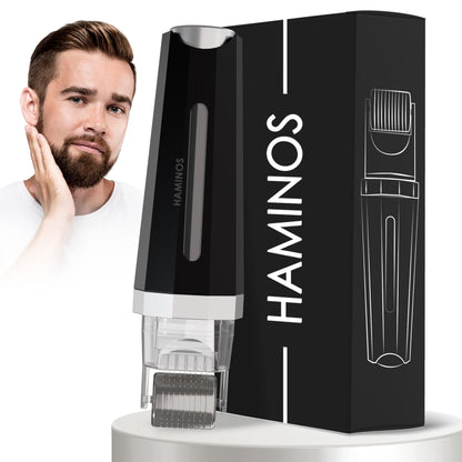 HAMINOS Derma Roller 3.0 black with serum reservoir, 520 titanium needles
