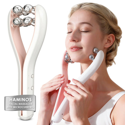 HAMINOS facial massager with microcurrent and 3D roller