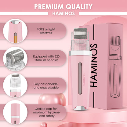 HAMINOS Derma Roller 3.0 pink — titanium microneedles
