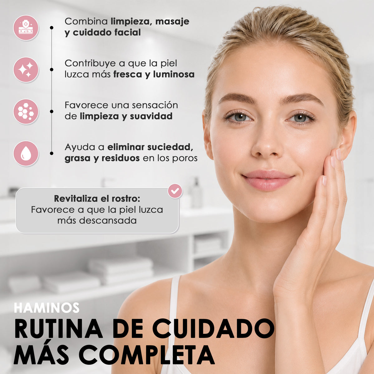 HAMINOS cleansing brush — silicone bristles