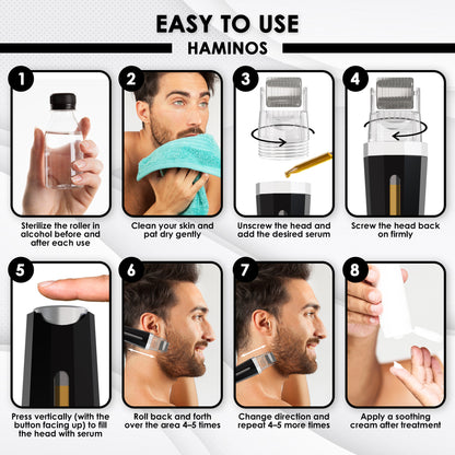 HAMINOS Derma Roller 3.0 black — how to use